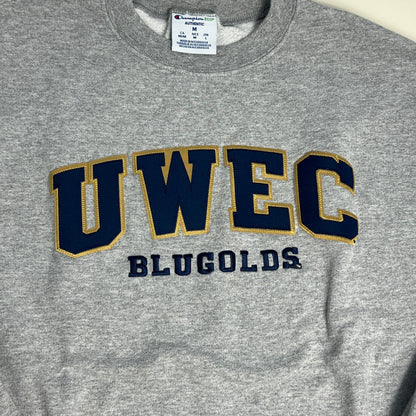 UW Eau Claire Blugolds Embroidered Crewneck - Medium - Champion