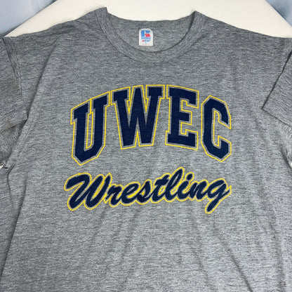 UW Eau Claire Blugolds Vintage Wrestling T-Shirt - Russel Athletic - Large