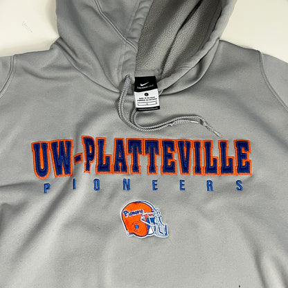 UW Platteville Pioneers Football Hoodie - Nike Therma Fit - Large