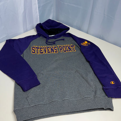 UW Stevens Point Pointers Embroidered Hoodie - Medium - Champion