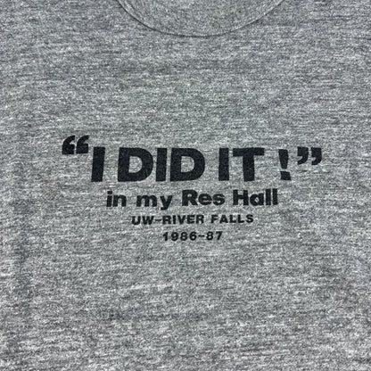 UW River Falls Falcons Vintage T Shirt - Res Life - Large