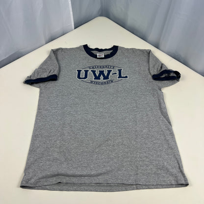 UW LaCrosse Vintage T-Shirt - Large - Anvil Red Bar