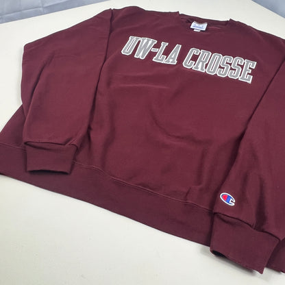 UW LaCrosse Eagles Embroidered Crewneck - Champion - Large
