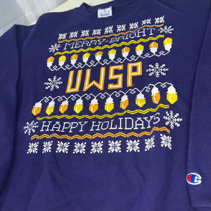 UW Stevens Point Pointers Christmas Crewneck - X-Large - Champion