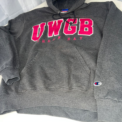 UW Green Bay Phoenix Hoodie - Medium - Gray/Pink