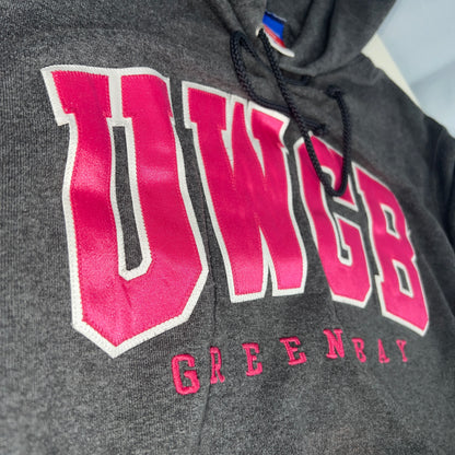 UW Green Bay Phoenix Hoodie - Medium - Gray/Pink